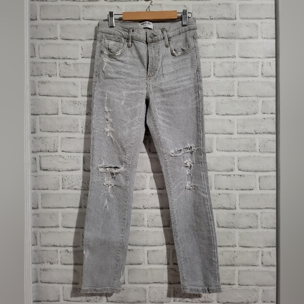 EUC Agolde Sophie Skinny Crop Feel Good Jeans Grey size‎ 24 - Picture 3 of 11